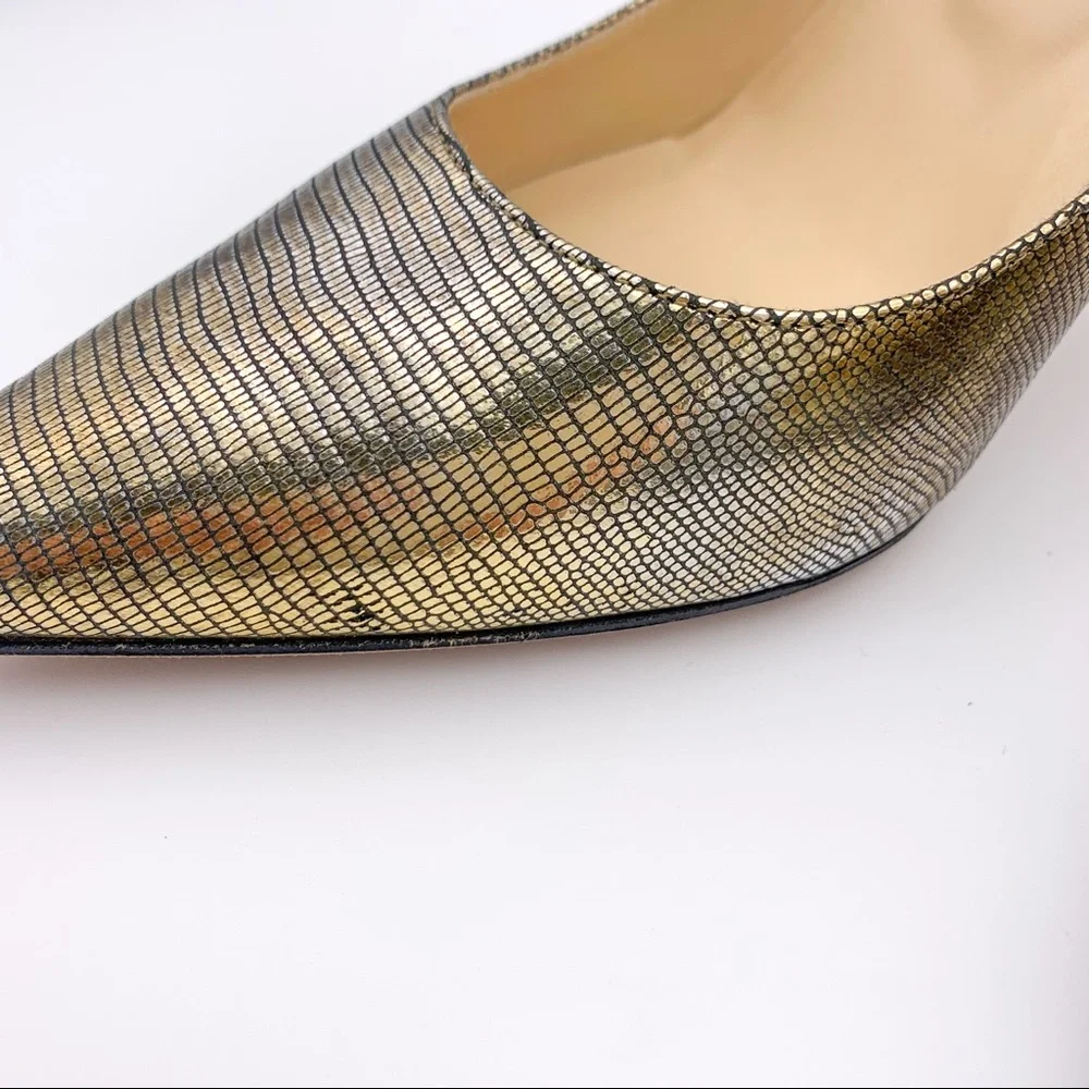 Jimmy Choo Agnes Metallic Leather Pumps